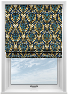 Acanthus, Navy - Roman Blind